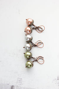 Acorn EARRINGS (8 colors) | Blush Mint Copper Patina