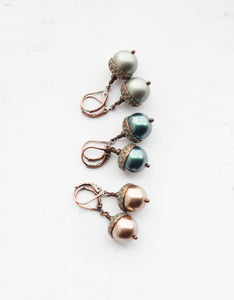 Acorn EARRINGS (8 colors) | Blush Mint Copper Patina