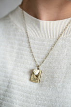 Load image into Gallery viewer, Book Locket Necklace | Cream Rose Charm