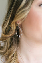 Load image into Gallery viewer, Twig and Flower Earrings - Matte Silver Rhodium