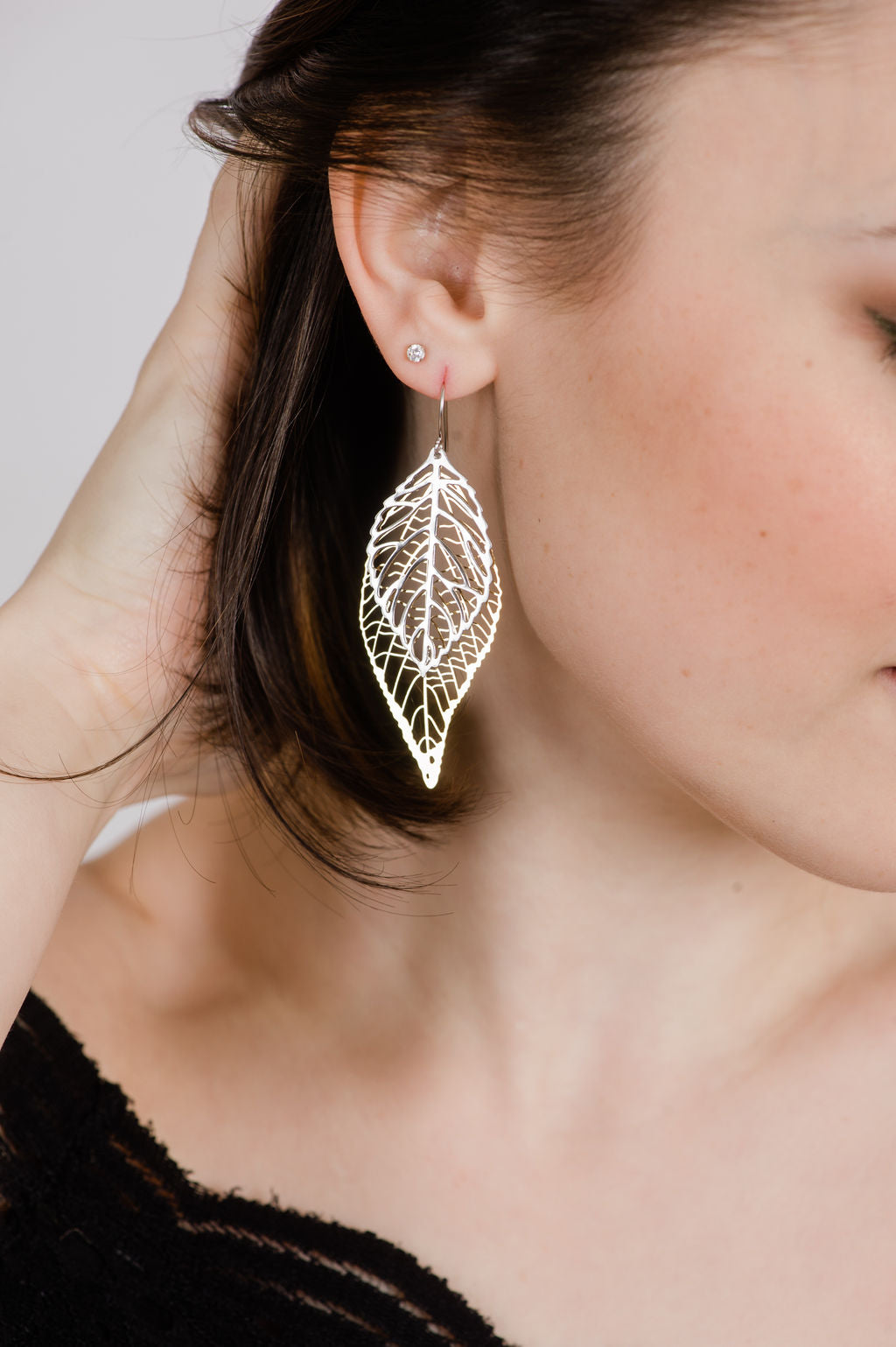 Double Leaf Filigree Earrings