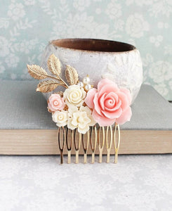 Blush Pink Rose Comb