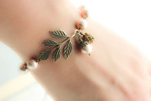 Load image into Gallery viewer, Branch Bracelet Pine Cone Acorn Charm