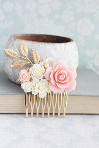 Blush Pink Rose Comb