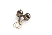 Load image into Gallery viewer, Chocolate Brown Acorn Earrings