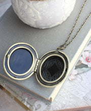 Load image into Gallery viewer, Cameo Locket Necklace | Lady on Dark Navy