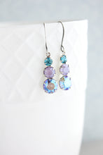 Load image into Gallery viewer, Light Sapphire Earrings | Teal and Mauve