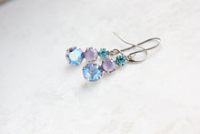 Load image into Gallery viewer, Light Sapphire Earrings | Teal and Mauve