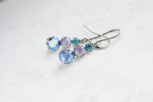 Load image into Gallery viewer, Light Sapphire Earrings | Teal and Mauve