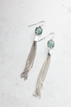 Load image into Gallery viewer, Long Chain Earrings | Erinite Blue Glass