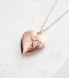 Rose Gold Locket Necklace (3 styles)