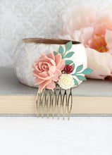 Load image into Gallery viewer, Bridal Hair Comb | Verdigris Patina Leaves