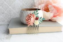 Load image into Gallery viewer, Bridal Hair Comb | Verdigris Patina Leaves