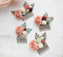 Load image into Gallery viewer, Bridal Hair Comb | Verdigris Patina Leaves