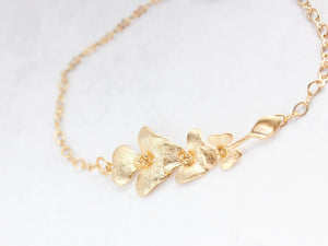 Gold Orchid Bracelet