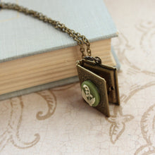 Load image into Gallery viewer, Lily of the Valley Necklace Book Locket Necklace