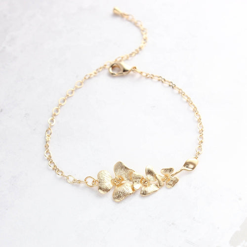 Gold Orchid Bracelet