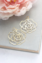 Load image into Gallery viewer, Big Rose Filigree Earrings