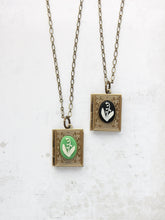 Load image into Gallery viewer, Lily of the Valley Necklace Book Locket Necklace