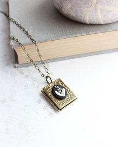 Lily of the Valley Necklace Book Locket Necklace