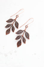 Load image into Gallery viewer, Antiqued Copper Branch Earrings