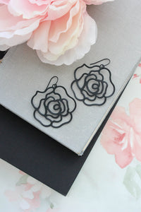 Big Rose Filigree Earrings