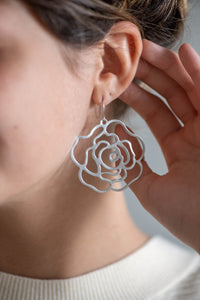 Big Rose Filigree Earrings