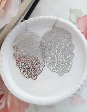 Load image into Gallery viewer, Big Gold Filigree Leaf Earrings