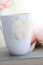 Load image into Gallery viewer, Big Leaf Earrings | Silver Filigree Leaf