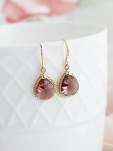 Load image into Gallery viewer, Glass Teardrop Earrings (3 colors available)