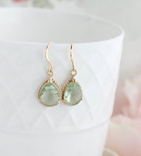 Load image into Gallery viewer, Glass Teardrop Earrings (3 colors available)