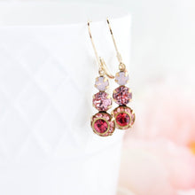 Load image into Gallery viewer, Pink Drop Earrings | Rose Water Opal Glass Jewel