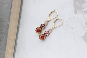 Pink Drop Earrings | Rose Water Opal Glass Jewel