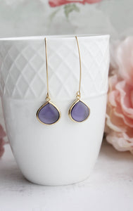 Long Candy Jewel Earrings | Amethyst Purple