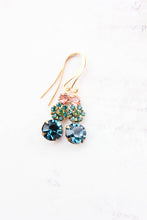 Load image into Gallery viewer, Ocean Blue Glass Earrings | Teal and Pink Drops