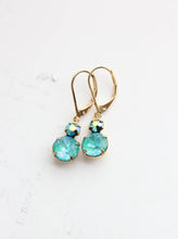 Load image into Gallery viewer, Little Drop Earrings | Turquoise Blue Glass Jewe