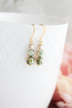 Load image into Gallery viewer, Green Drop Earrings | Peridot Glass Jewel Earrings