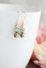 Load image into Gallery viewer, Green Drop Earrings | Peridot Glass Jewel Earrings