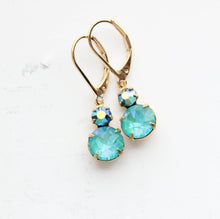 Load image into Gallery viewer, Little Drop Earrings | Turquoise Blue Glass Jewe