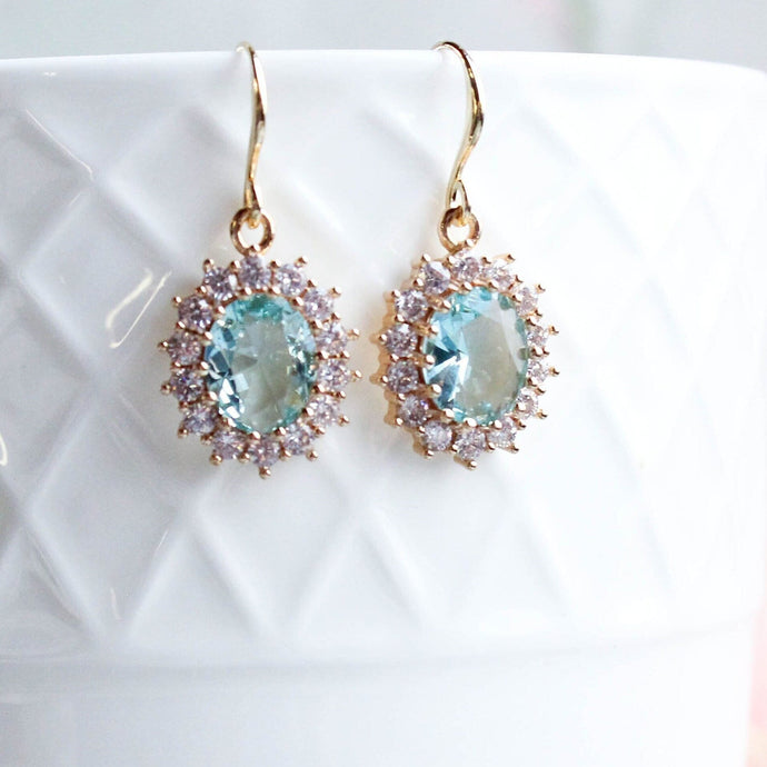 Aqua Glass Earrings