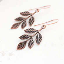 Load image into Gallery viewer, Antiqued Copper Branch Earrings