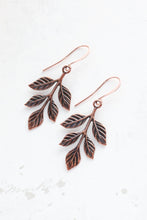 Load image into Gallery viewer, Antiqued Copper Branch Earrings