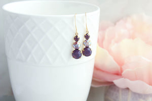 Purple Drop Earrings | Shades of Lavender Vintage Glass