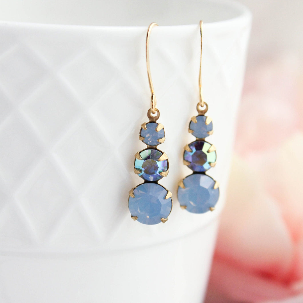 Blue Drop Earrings | Shades of Blue | Small Earrings