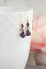 Load image into Gallery viewer, Purple Drop Earrings | Shades of Lavender Vintage Glass