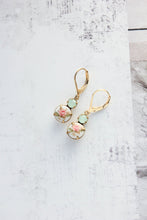 Load image into Gallery viewer, Little Pink Rose Drop Earrings