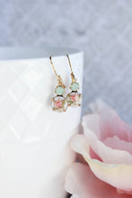 Load image into Gallery viewer, Little Pink Rose Drop Earrings