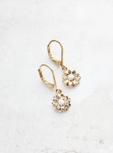 Load image into Gallery viewer, Little Daisy Earrings with Opal | Tiny Flower Earrings