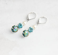 Load image into Gallery viewer, Deep Teal Drop Earrings | Sea Blue Glass Earrings