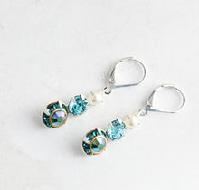 Load image into Gallery viewer, Deep Teal Drop Earrings | Sea Blue Glass Earrings